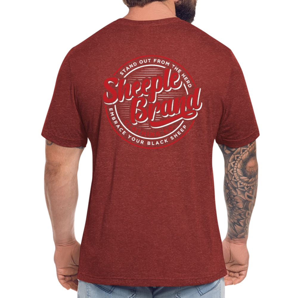 Unisex Tri-Blend T-Shirt Back Branding - heather cranberry