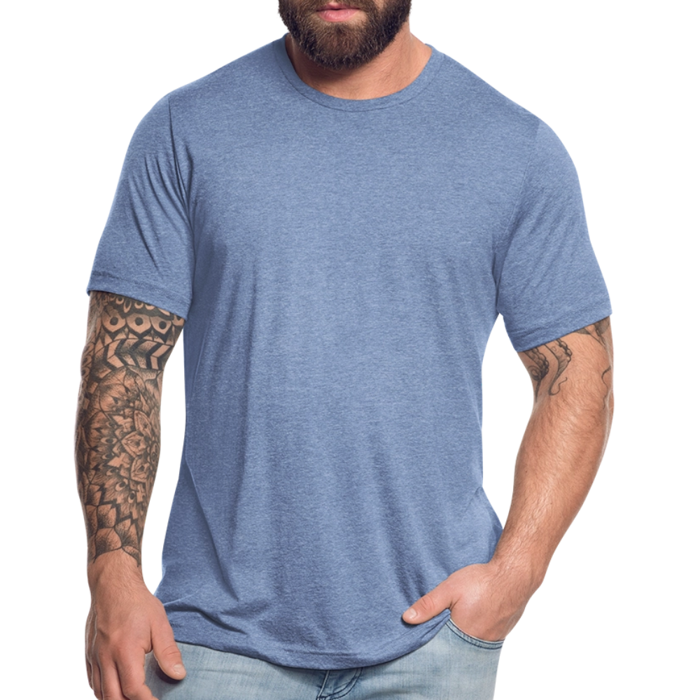 Unisex Tri-Blend T-Shirt Back Branding - heather blue