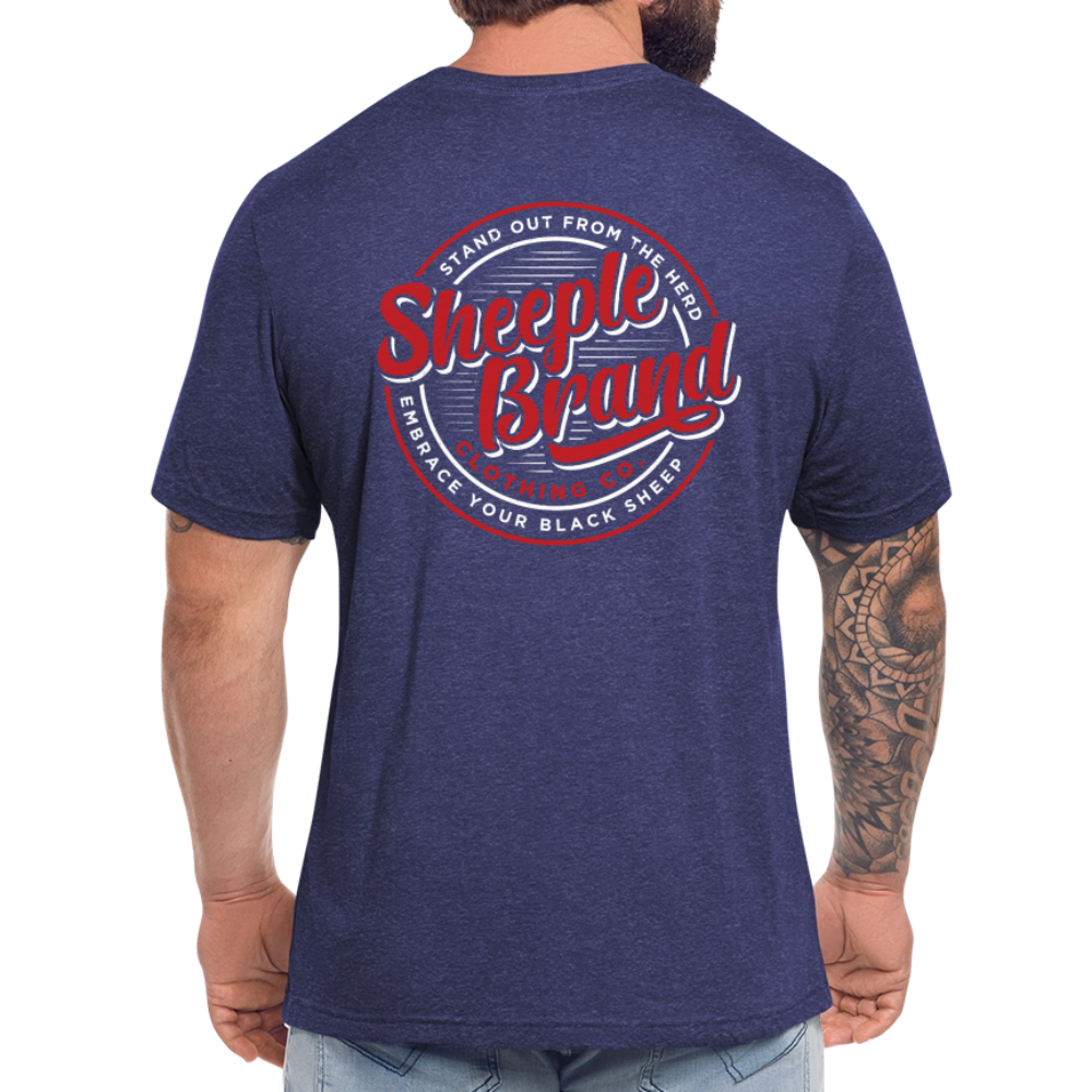 Unisex Tri-Blend T-Shirt Back Branding - heather indigo