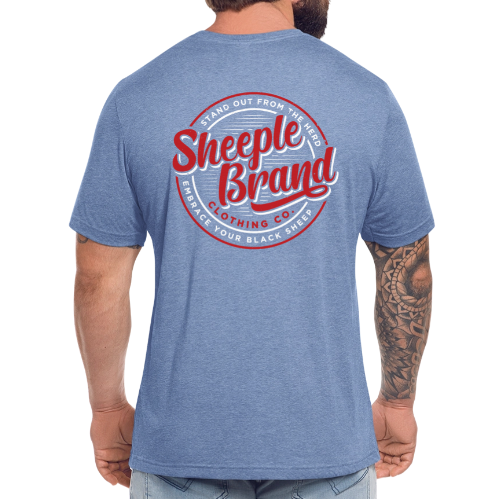 Unisex Tri-Blend T-Shirt Back Branding - heather blue