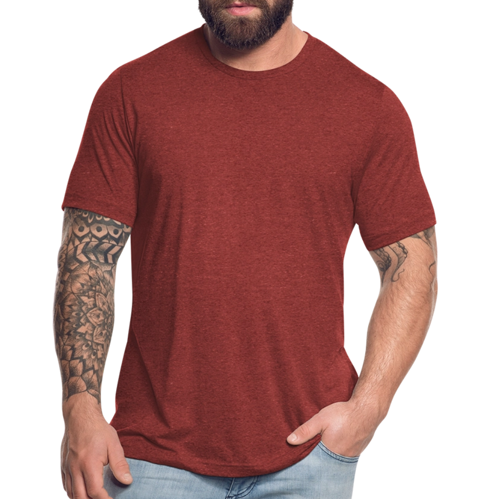 Unisex Tri-Blend T-Shirt Back Branding - heather cranberry