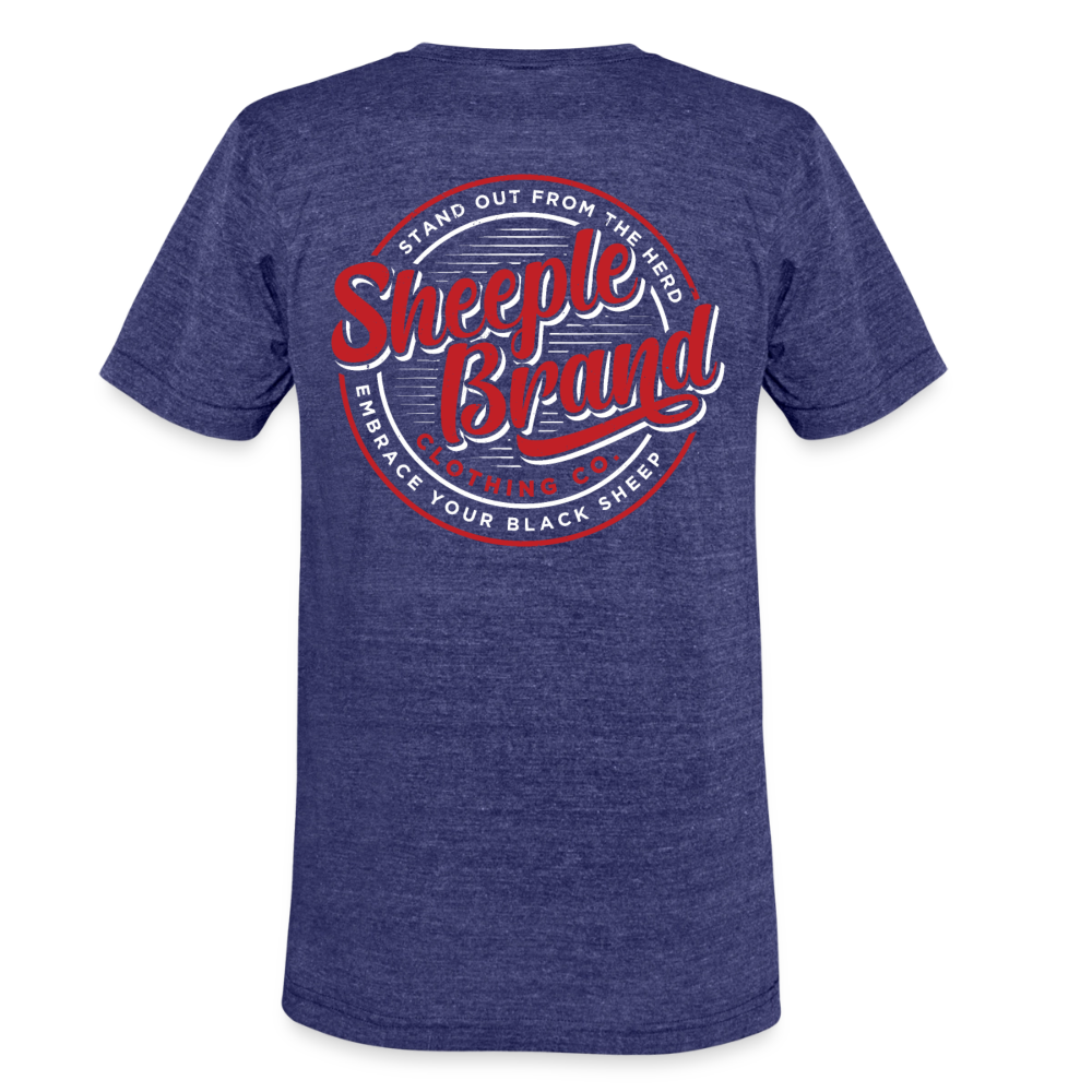 Unisex Tri-Blend T-Shirt Back Branding - heather indigo