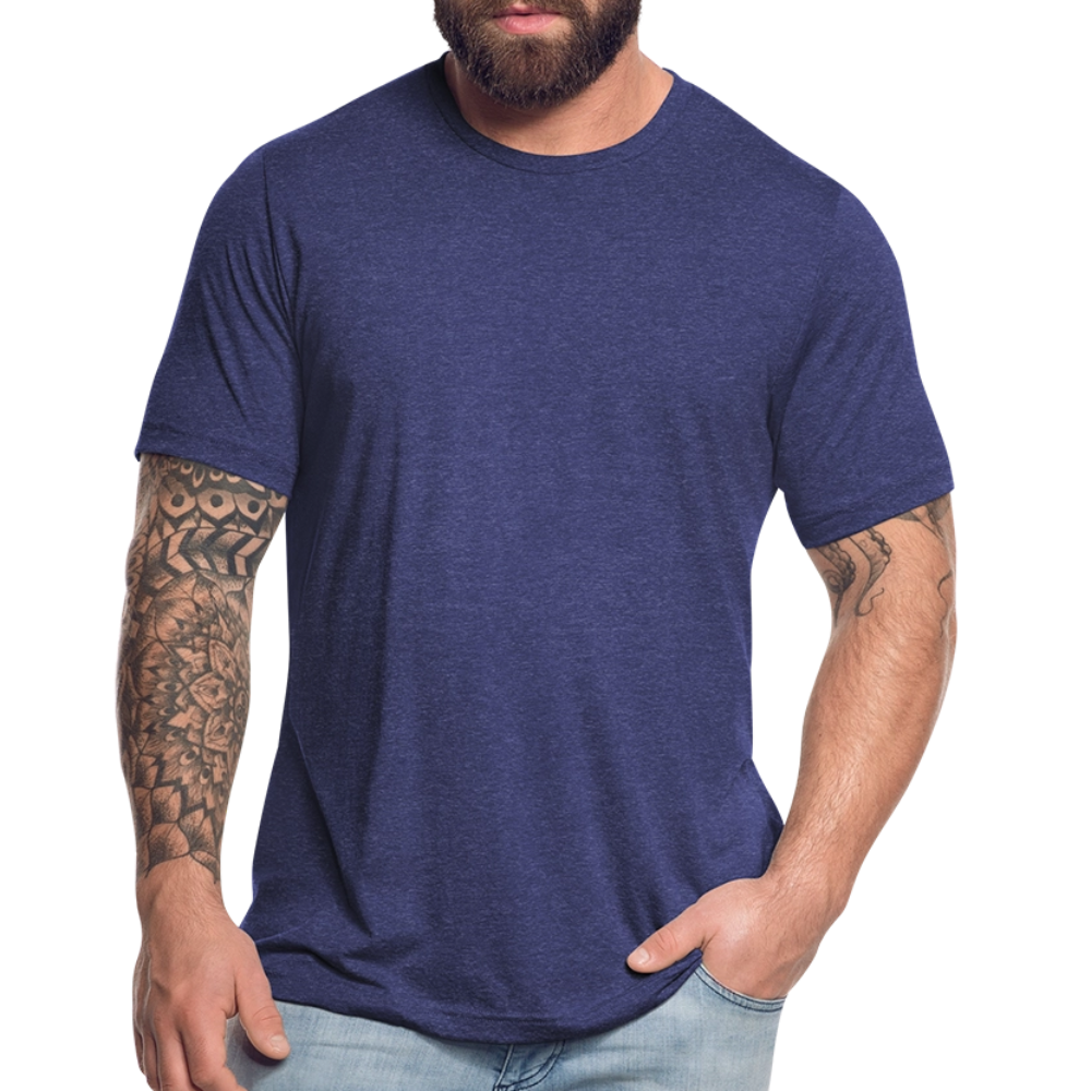 Unisex Tri-Blend T-Shirt Back Branding - heather indigo