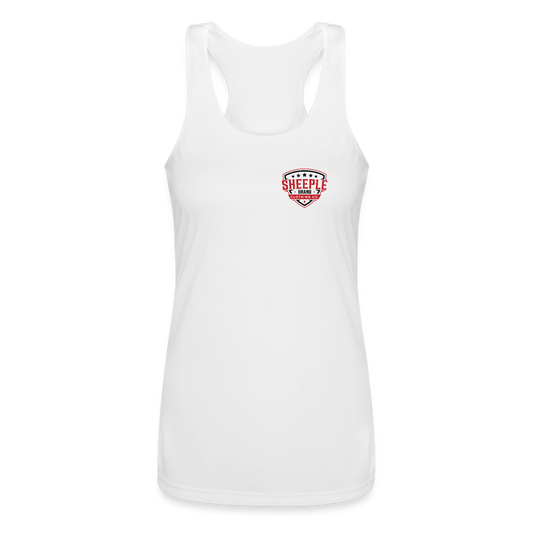 Women’s Performance Racerback Tank Top Shield Logo - white