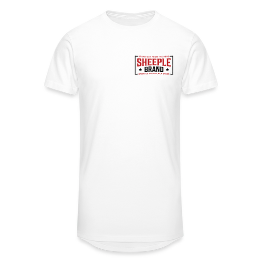 Men’s Long Body Urban Tee | White Branding - white