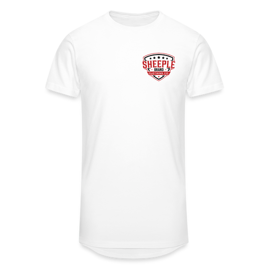 Men’s Long Body Urban Tee | White Shield - white