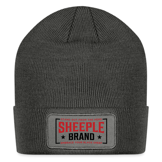 Sheeple v2 Patch Beanie - charcoal grey
