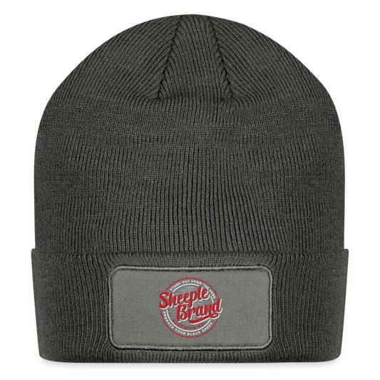 Sheeple Patch Beanie - charcoal grey